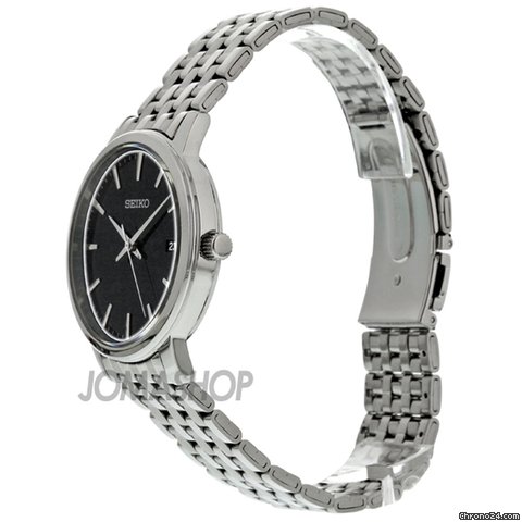 replica Seiko Black Dial Stainless Steel Mens Watch SGEF89 WATCHES 1