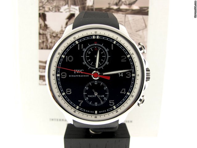 IWC PORTUGUESE YACHT CLUB CHRONO BLACK FACE WATCHES 2