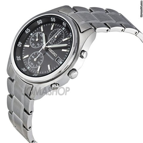 Seiko Chronograph Black Dial Stainless Steel Mens Watch SNDB11 WATCHES 2