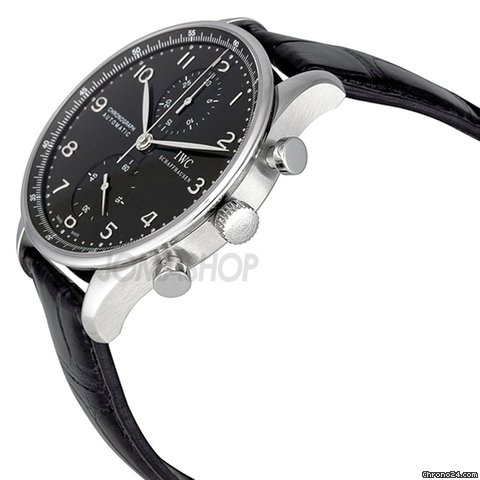IWC Portuguese Black Dial Automatic Alligator Leather Mens Watch 3714-47 WATCHES 2