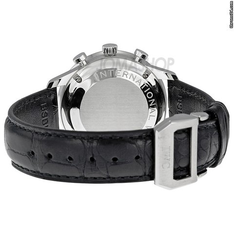 replica IWC Portuguese Black Dial Automatic Alligator Leather Mens Watch 3714-47 WATCHES 1