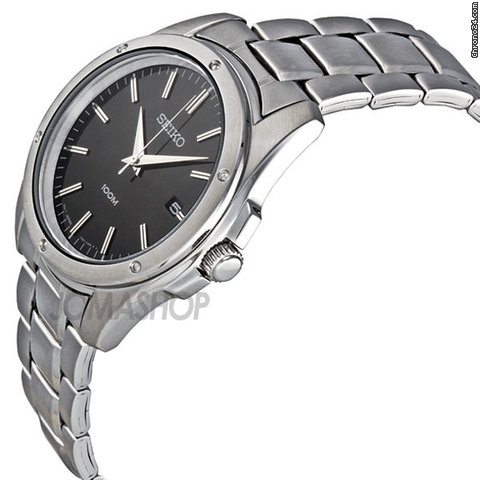 Seiko Black Dial Stainless Steel Mens Watch SGEF81 WATCHES 2