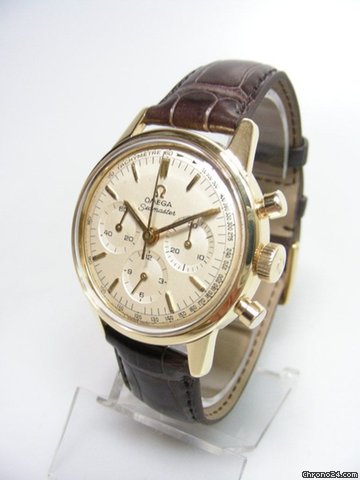 Omega Seamaster chronographe vintage yellow gold calibre 321 cadran silver dial WATCHES 2