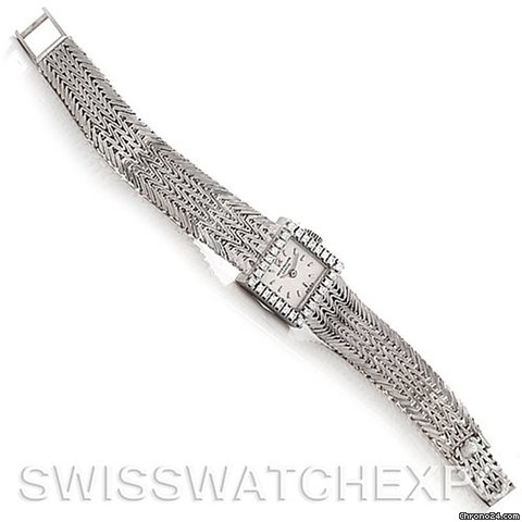 replica Patek Philippe Vintage Ladies 18k White Gold Diamond Watch 3293/1 WATCHES 1