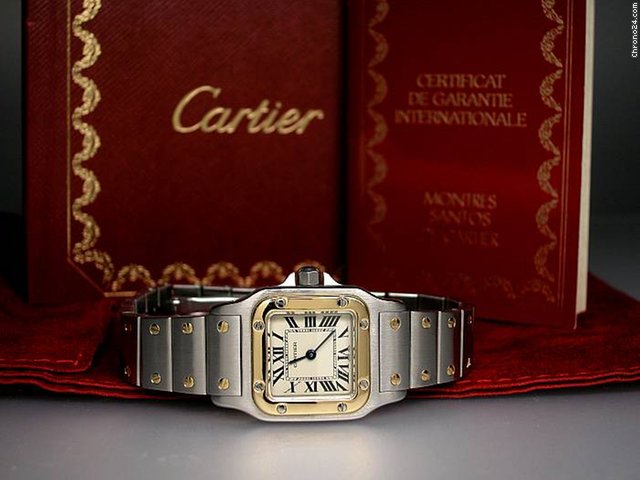 Cartier "SANTOS de Cartier" Edelstahl/Gelbgold - guter Zustand - DAM WATCHES 2