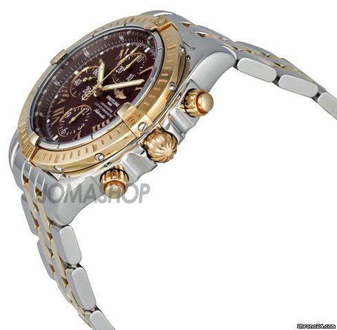 Breitling Chronomat Evolution Bordeaux Dial Steel and Gold Automatic Mens Watch C1335611-K515TT WATCHES 2