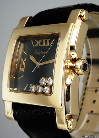 Chopard Happy Sport II Square XL 18k Gold 5 Floating Diamonds WATCHES 2