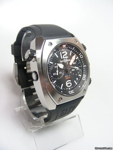 replica Bell & Ross BR02 chronographe 44mm steel/natural rubber plongee 500M/Diver 500M cadran noir WATCHES 1 