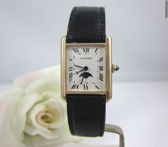 replica Cartier Tank m.Mondphase Datum 750K / Gold WATCHES 1