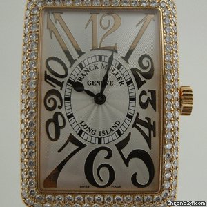 Franck Muller LONG iSLAND ROSE GOLD DiAMOND BEZEL LARGE SiZE 1000 QZD WATCHES 2