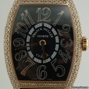 Franck Muller CURVEX ROSE GOLD DiAMOND BEZEL 7502 QZD WATCHES 2