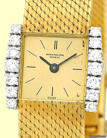 Patek Philippe Lady's 18K Yellow Gold Diamond Classic Tank Dresswatch WATCHES 2