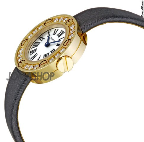 Cartier Love 18kt Yellow Gold Diamond Case Satin Strap Ladies Watch WE800931 WATCHES 2