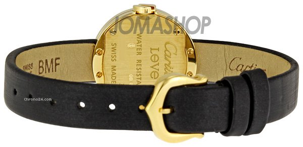 replica Cartier Love 18kt Yellow Gold Diamond Case Satin Strap Ladies Watch WE800931 WATCHES 1