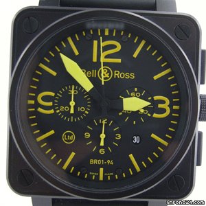Bell & Ross AViATiON CHRONOGRAPH LiMiTED EDiTiON YELLOW DiAL BR01-94 WATCHES 2
