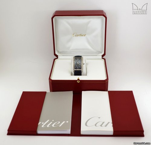 Cartier TANK AMERICAINE WHITE GOLD DIAMONDS WATCHES 2