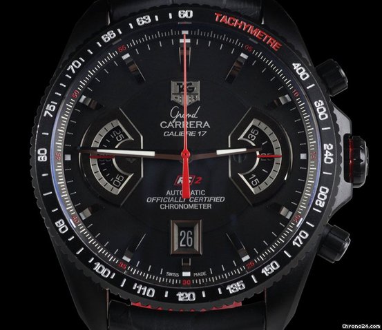 replica TAG Heuer Grand Carrera RS2 Chronograph Calibre 17 Black Titanium WATCHES 1