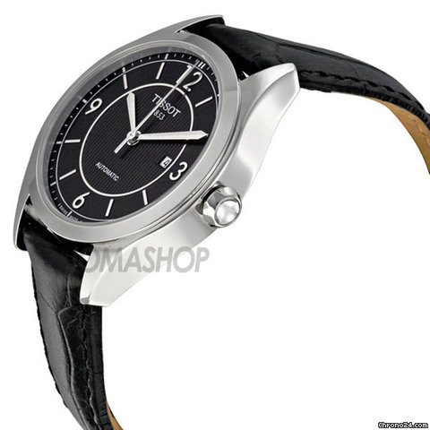 Tissot T-One Black Leather Stainless Steel Leather Ladies Watch T0382071605700 WATCHES 2