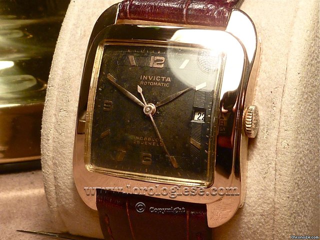 Invicta Solid Pink Gold Oversize Tank Grand Carre Cioccolatone WATCHES 2