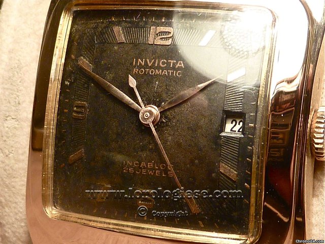replica Invicta Solid Pink Gold Oversize Tank Grand Carre Cioccolatone WATCHES 1