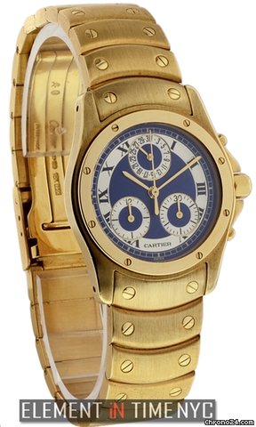 Cartier Santos Ronde Chronograph 18k Yellow Gold W1507861 WATCHES 2