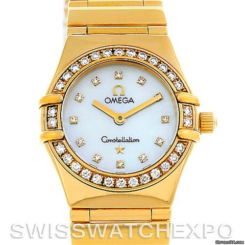 Omega Constellation 18k Yellow Gold Diamond Mini Watch WATCHES 2