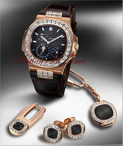 Patek Philippe 5724R Grande Nautilus Baguette Diamond Collection Cufflinks WATCHES 2