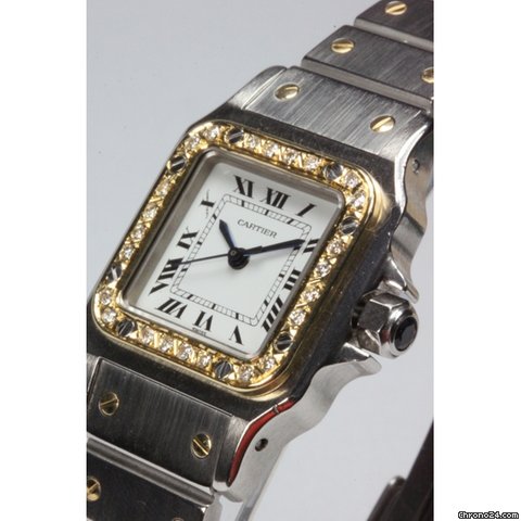 Cartier Santos Automatik, Stahl/ Gold mit Brillanten WATCHES 2