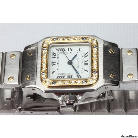 replica Cartier Santos Automatik, Stahl/ Gold mit Brillanten WATCHES 1