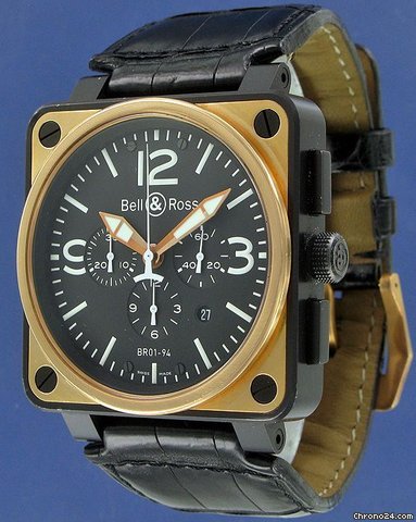 replica Bell & Ross Instrument Chrono Pink Gold & Carbon & Steel WATCHES 1