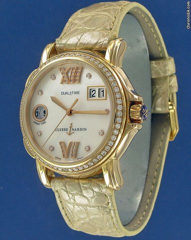 replica Ulysse Nardin San Marco Dual Time Yellow Gold/ Diamonds WATCHES 1