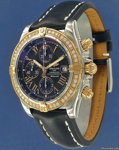 replica Breitling Chronomat Evolution Pink Gold/Steel/Diamonds !NEW! 34% OFF! WATCHES 1