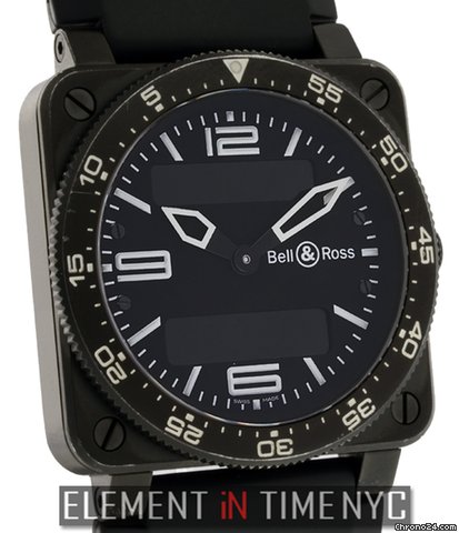 Bell & Ross Aviation Carbon 42mm Black Dial Quartz BR 03 B+P WATCHES 2