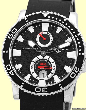 Ulysse Nardin Gent's Stainless Steel Limited Black Surf Maxi Marine Diver WATCHES 2