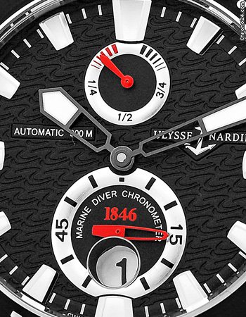 replica Ulysse Nardin Gent's Stainless Steel Limited Black Surf Maxi Marine Diver WATCHES 1