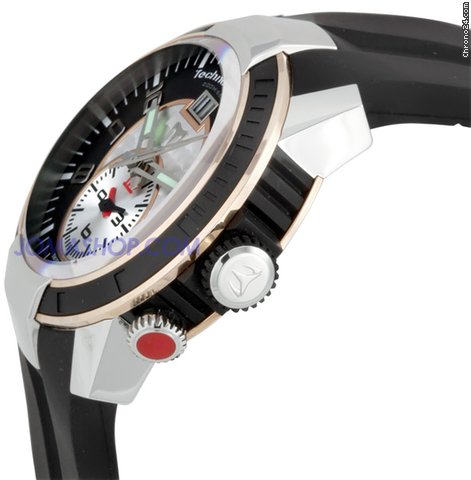 Technomarine Mens Dual-Time Gold Bezel Black Dial Watch UFDT02G WATCHES 2