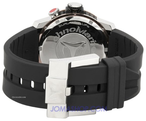 replica Technomarine Mens Dual-Time Gold Bezel Black Dial Watch UFDT02G WATCHES 1