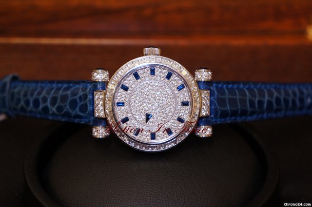 Franck Muller Master Mystery Ladies White Gold Baguette Diamond & Sapphire WATCHES 2