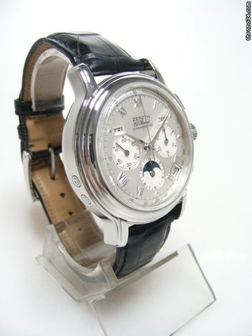 replica Zenith El Primero Chronomaster steel/acier triple date moon phases/phases de lune cadran silver dial WATCHES 1 