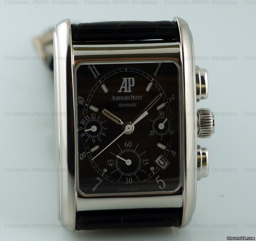 replica Audemars Piguet Edward Piguet Chronograph 18K White Gold Black Dial 29MM WATCHES 1