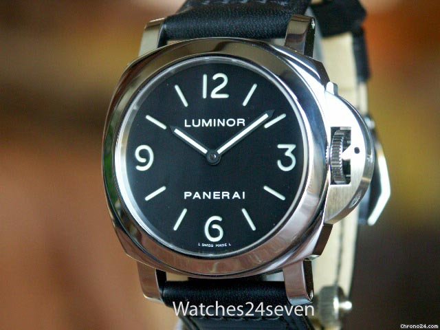 Panerai PAM 112 N Base Model 44 mm SS with black sandwich dial Retail WATCHES 2