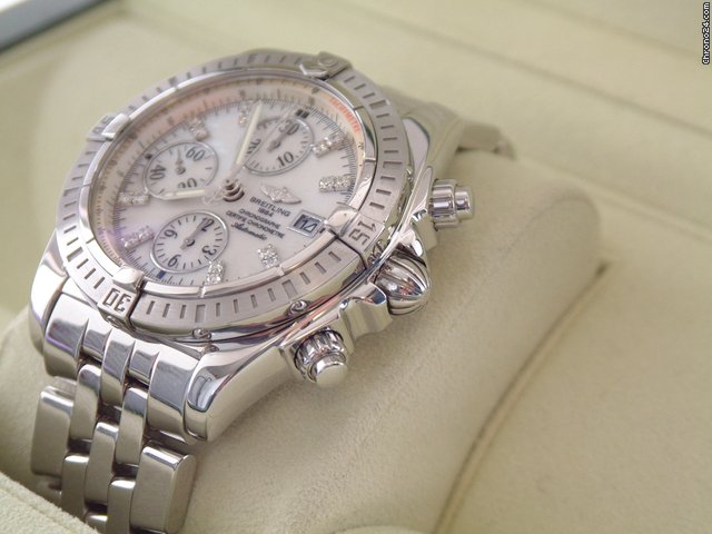 replica Breitling Chronomat Evolution mit Perlmuttblatt und Diamant Indizes WATCHES 1 