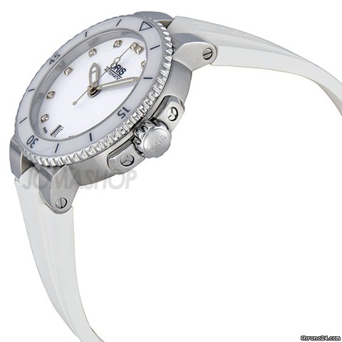 Oris Divers Date White Dial Automatic Rubber Ladies Watch 01 733 7652 4191 07 WATCHES 2