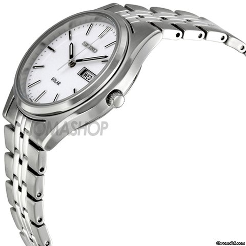 Seiko Solar White Dial Mens Watch SNE031 WATCHES 2