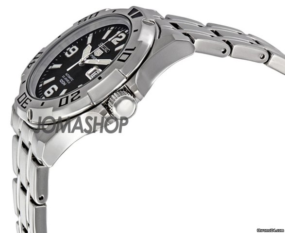 Seiko 5 Black Dial Stainless Steel Mens Watch SNZJ49 WATCHES 2