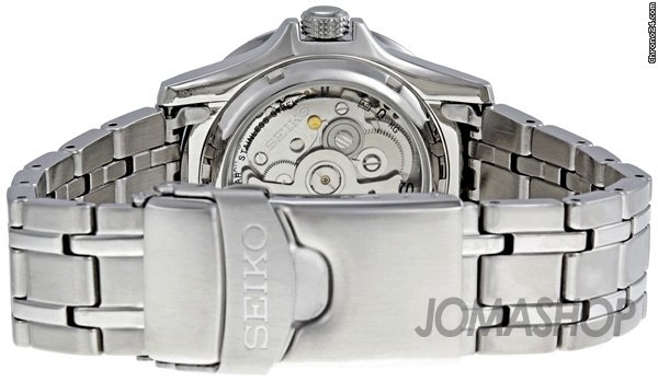 replica Seiko 5 Black Dial Stainless Steel Mens Watch SNZJ49 WATCHES 1