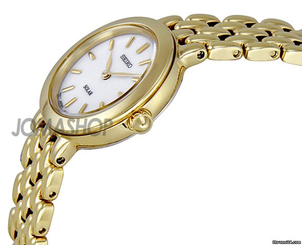 Seiko Gold-tone Dress White Dial Solar Quartz Ladies Watch SUP022 WATCHES 2