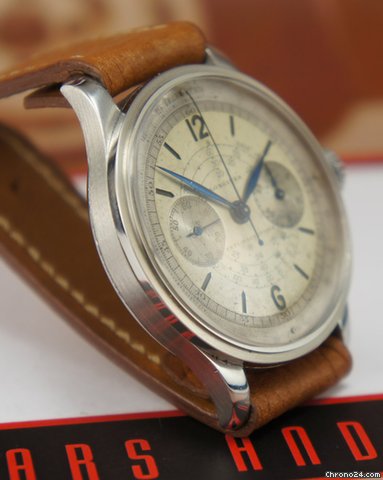 replica Longines 13ZN chrono steel with SANDWICH DIAL oversize rare vintage WATCHES 1