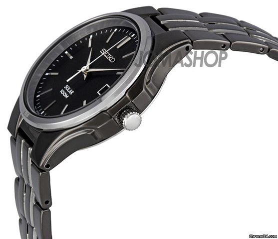 replica Seiko Solar Date Black Dial Mens Watch SNE125 WATCHES 1
