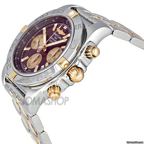 Breitling Chronomat 44 Chronograph Automatic Burgundy Dial Mens Watch IB011012- WATCHES 2